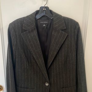 Banana republic stripe wool blazer in charcoal